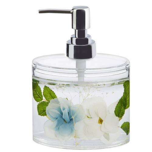 パシフィックGLD ソープディスペンサー アクリル水中花 ホワイト&ブルー 約370ml 58800