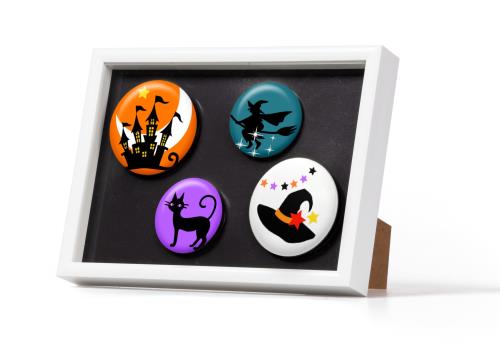 Kenko 額縁 マグネットフレーム 2Lサイズ 缶バッジ・マグネット用 貼付面119×170mm スタンド付き ホワ..