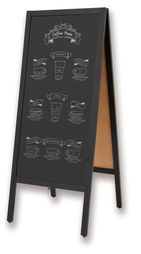 アスミックス(Asmix) アスカ A型ブラックボード 両面 L BB045 天然木枠 チョーク&マーカー&マグネット