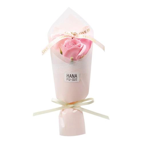 みどりの時間 母の日 上品 ソープフラワー クレープブーケ ケース付 花風水 プチプレゼント (ピンク) 誕生日 ギフト 贈り物