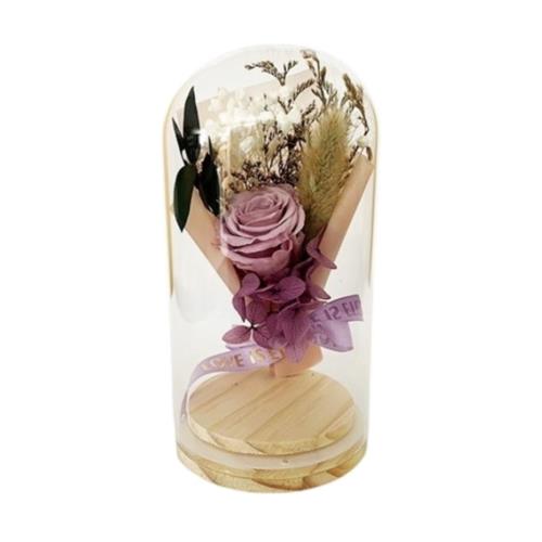 キューフラ(Q-FLA) アレンジ プリザーブドフラワー ドーム アレンジ パープル プレゼント ギフト お祝い 813696