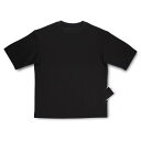 おたふく手袋 夏用Tシャツ フーバー オーバーサイズ 5分袖 外側コットン 肌面側冷感ポリエステル ポケット付 FB-700 ブラック LLサイズ