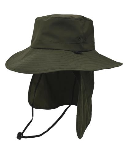 キウ プロテクトハット PROTECT HAT 防水 撥水 耐水 透湿 帽子 UVカット 晴雨兼用 サンシェード あご紐 日焼け対策 熱中症対策 アウトドア ユニセックス メンズ レディース 男女兼用 カーキ K430-906のサムネイル