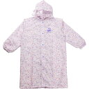 小川 キッズレインコート 子供 女の子 130cm OLIVE des OLIVE パープル/花柄 ランドセル リュックの上から着れる 調整タック付 収納袋付 71011