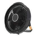 トップランド 卓上扇風機 コードレス タフ FAN ホーム & アウトドア 防水 ラバーボディ 3電源対応 (AC + USB + 別売乾電池) 風量調節3段階 多目的スタンド ブラック SF-TF10BK