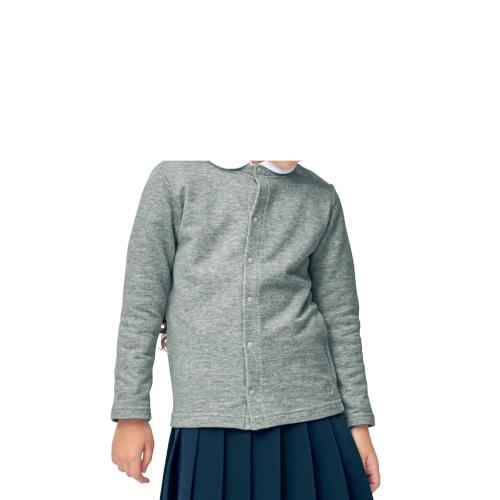 ベルメゾン ミニ 裏毛 カーディガン キッズ D24548 杢グレー 日本 70 (日本サイズ70 相当)