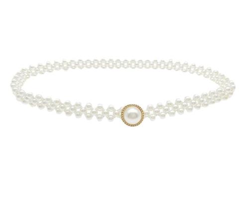 Doyime パール 飾り紐 帯飾り レディース 和装 帯締め 腰部飾り 着物小物 和装アクセサリー おしゃれ 着脱簡単 成人式 卒業式 結婚式 着脱簡単 品