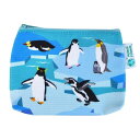 カラーキャンバスミニポーチ ペンギン アニマルフレンズ 動物雑貨 小物入れ 収納 整理 仕分け