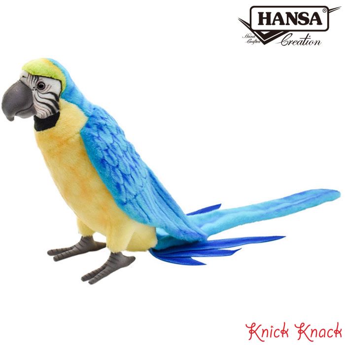 【送料無料】HANSA ハンサ アオキコンゴウインコ ぬいぐるみ BH3068 とり 鳥 リアル かわいい 動物