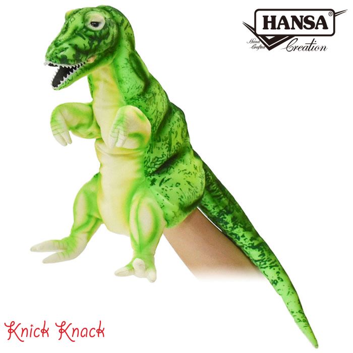 Puppet - HANSA ティラノサウルス グリーン ハンドパペット BH7758　ハンサ リアル 動物 ぬいぐるみ かわいい グッズ 雑貨 恐竜