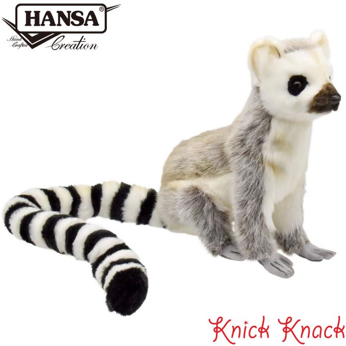 【送料無料】HANSA ワオキツネザル BH7356　ハンサ リアル 動物 ぬいぐるみ グッズ 雑貨 置物 オブジェ インテリア 輪尾狐猿 サル