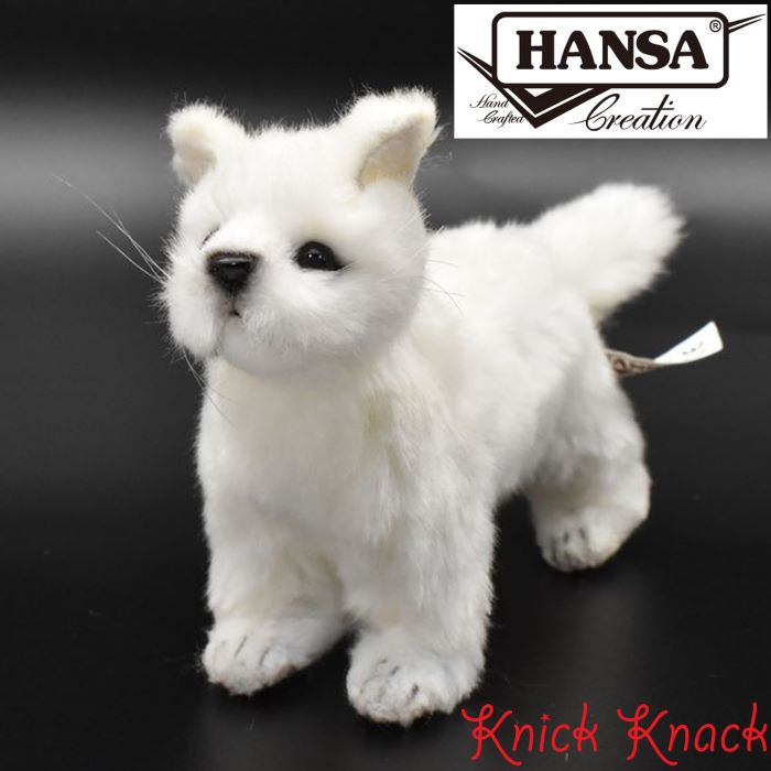 HANSA ハンサ ホッキョクギツネ 仔 ぬいぐるみ BH6831 北極狐 白狐 シロキツネ リアル かわいい 動物