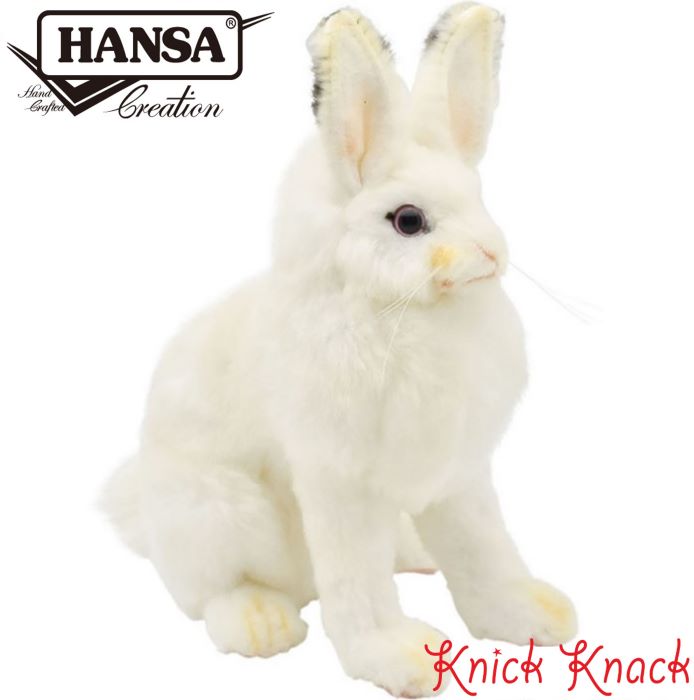 Rabbit - HANSA シロウサギ BH5842　ハンサ リアル 動物 ぬいぐるみ かわいい グッズ 雑貨 置物 オブジェ インテリア しろうさぎ 白兎