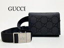 グッチ【GUCCI】GGナイロン×レザーウエストバッグ/ボディバッグ　シルバーバックル(中古)