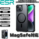 ESR iPhone 14/13/14 Plus/14 Pro Max ケース HaloLock付き MagSafe対応 米軍MIL規格の保護 ストラップホール 黄変しにくい 傷防止背面 フロステッドブラック ESR Air Armor Case with HaloLock for iPhone 14/13/14 Plus/14 Pro Max おしゃれ かわいい【国内正規品】