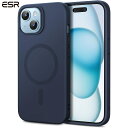 ESR iPhone 15 / 15 Plus / 15 Pro / 15 Pro Max ケース MagSafe付き マグネット充電対応 スリム シリコンケース 衝撃吸収 画面とカメラ保護 Cloudシリーズ ダークブルー ESR Cloud Soft Case (HaloLock) - ダークブルー