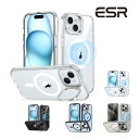 ESR iPhone 15 / 15 Plus / 15 Pro / 15 Pro MagSafe対応 米軍MIL規格の保護 隠れスタンド スマホケース 傷防止...