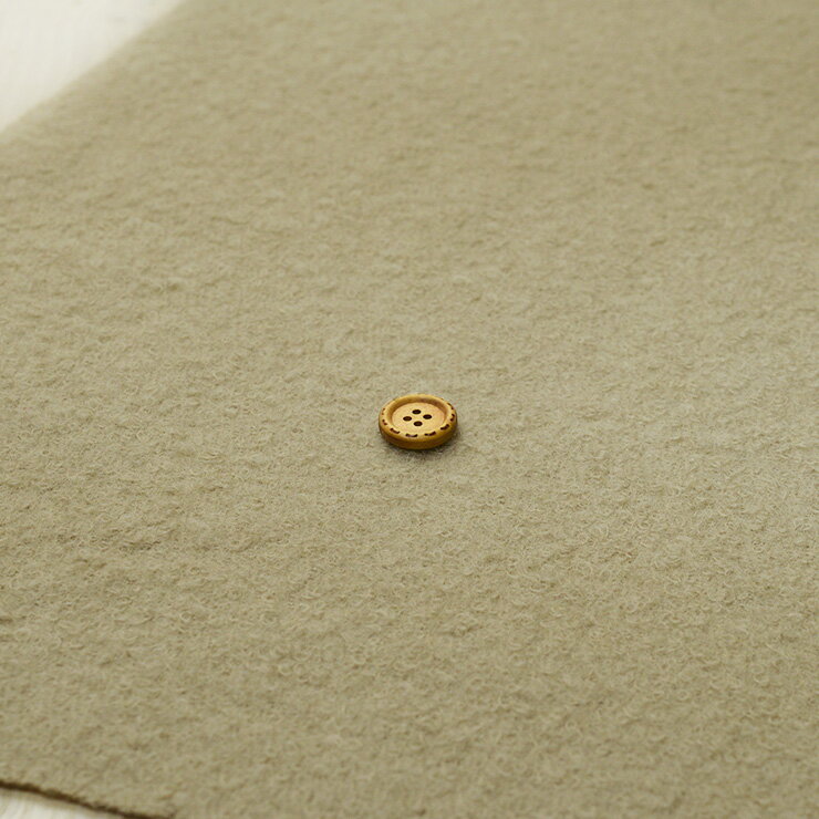 【布帛 無地/ベージュ】ループデザインのウール100％生地 厚み2ミリ～3ミリ【50cm単位 メール便不可】(bb-291)