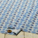 【アウトレット商品 満開花火/涼やかブルー02-40cmカット済】コットンストレッチ ブロード生地 しなやか 広幅タイプ 布帛(ce-2122-2)