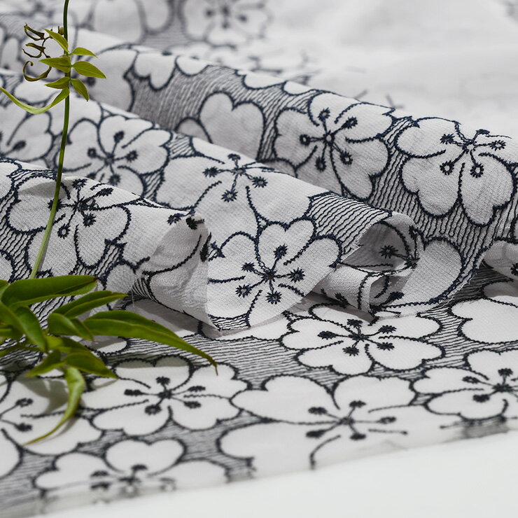 【アウトレット商品 花柄 シバザクラ/ニュアンスグレー 40cmカット済】ジョーゼット刺繍レース生地 シアー素材 幅96cm シースルー 透け感有(cee-181)