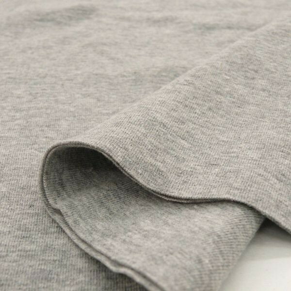 「メール便対応」ニット生地 30/-フライス 45cmW巾 杢グレー