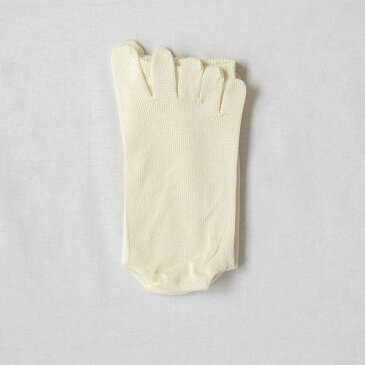 タイシルク100％ 5本指ソックス かかと付き 23〜25cm 日本製 薄手 インナーソックス natural sunny