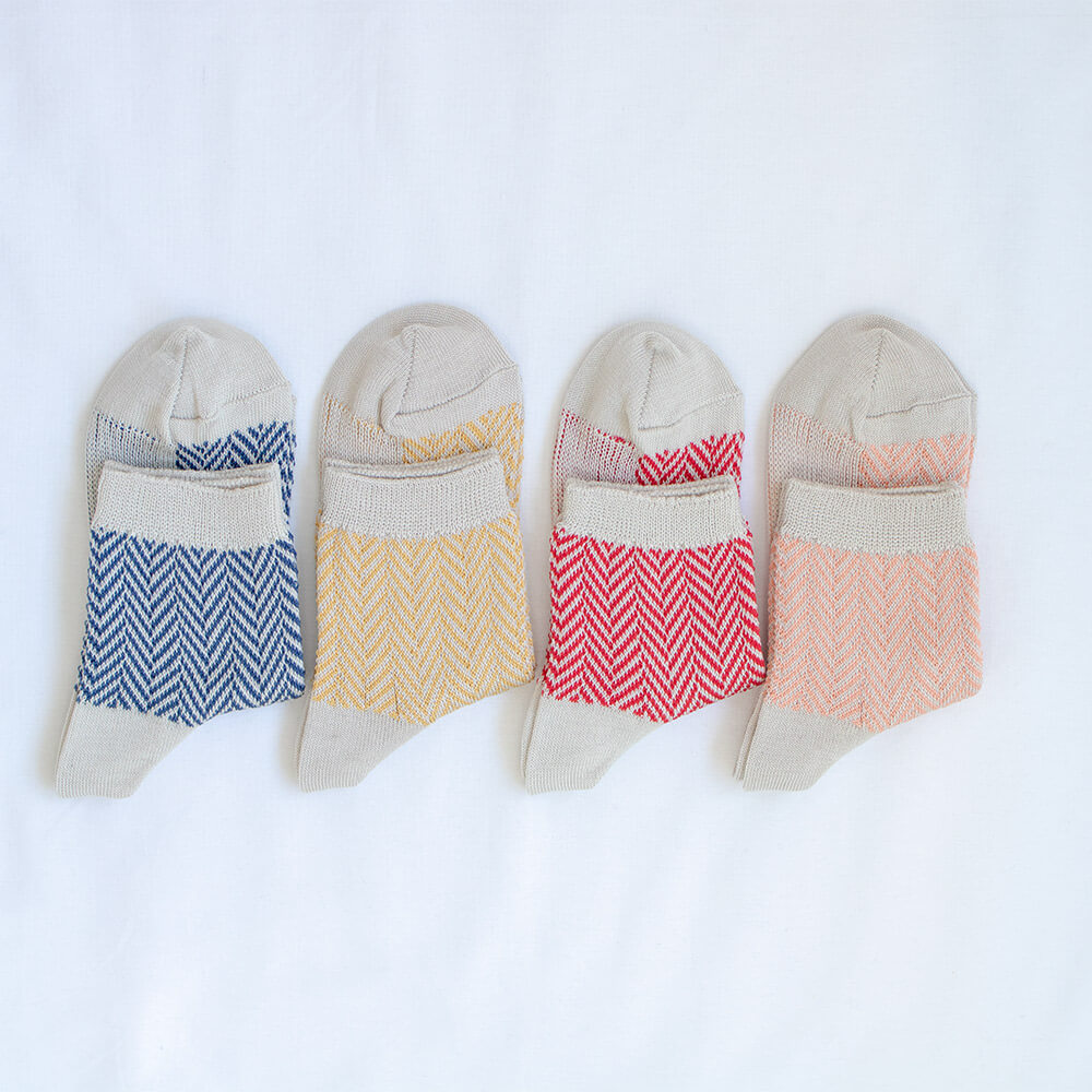 ギザコットン ヘリンボーン ソックス / レディース natural sunny