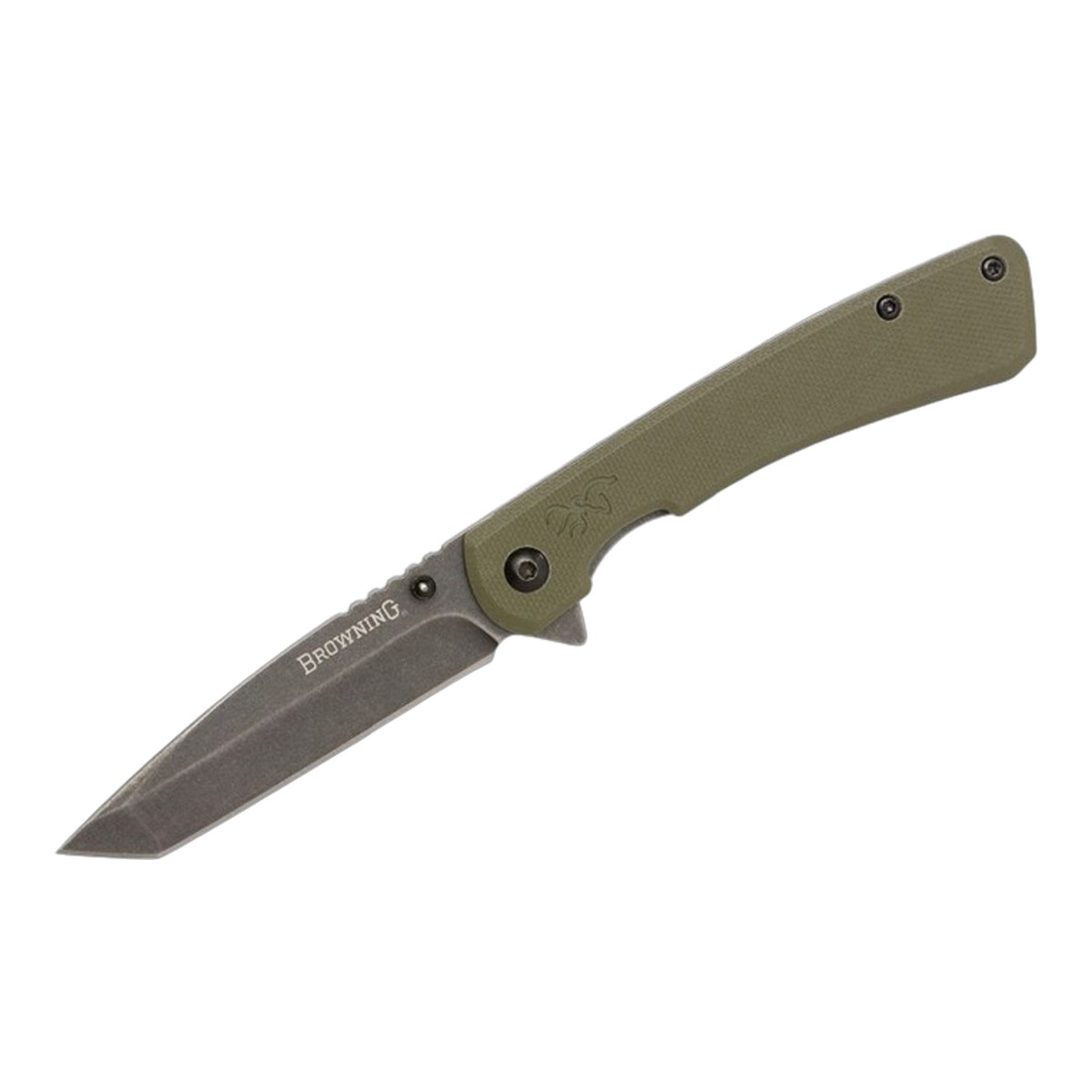 BROWNING ブローニング ブランデッドロック タント 7Cr17MoV ODグリーンG-10 Branded Rock フォールディング アウトドアナイフ ポケットナイフ キャンプ 渓流 フィッシング 防災 緊急時 コンパクト 軽量 収納 登山 野外活動 正規品 本物保証