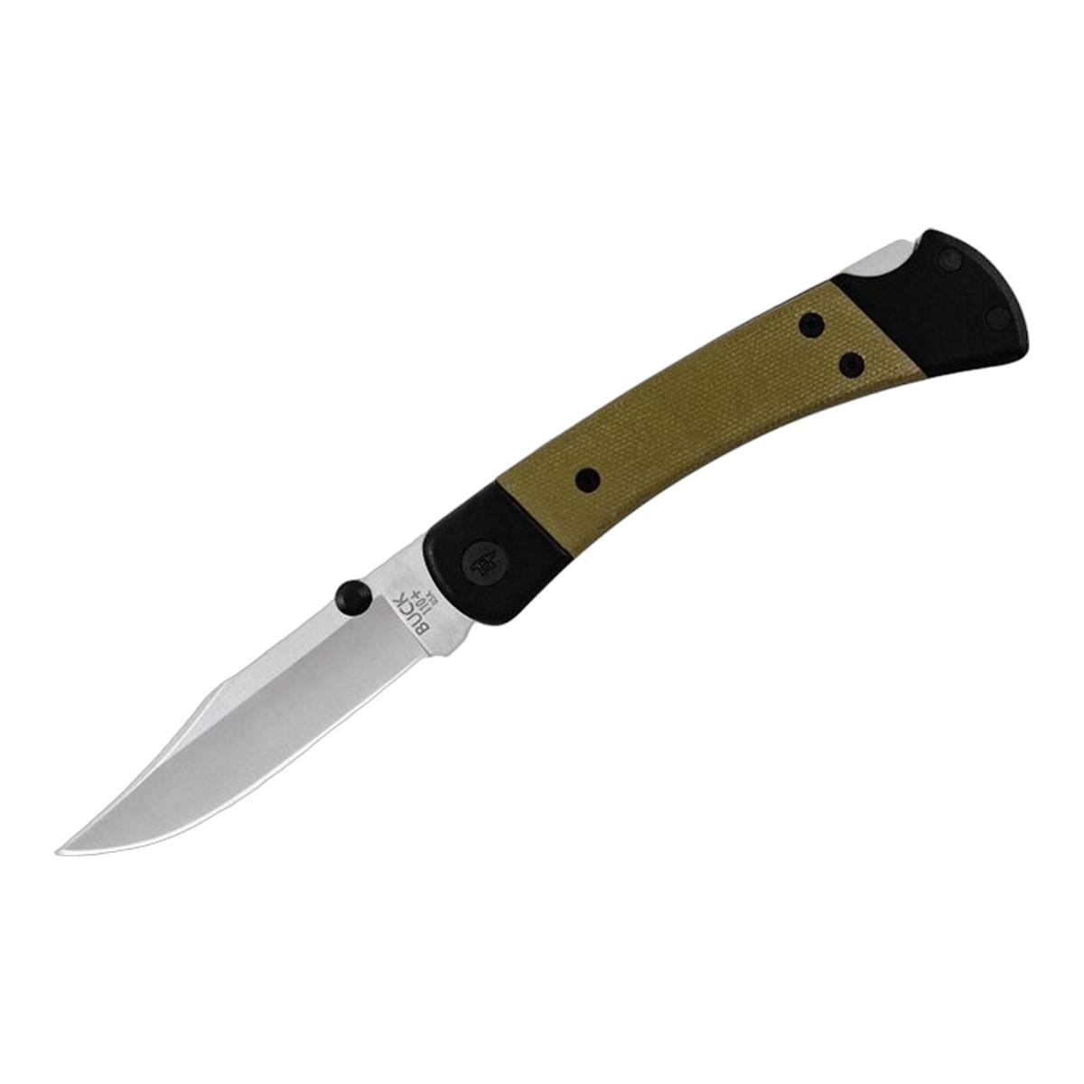 ■BUCK【バック】ナイフ■ #110 ハンター スポート 【CPM-S30V】【マイカルタ】伝統スタイル アメリカ製 折りたたみ ■新品■ バックナイフ社の伝統モデル　「#110」　シリーズ ●クリップポイント ブレード 　　刃持ちの良い高級鋼材 CPM-S30V鋼を使用しております 　　デュアルサムスタッド付きでブレード簡単オープニング ●バックロック 　　信頼性の高いバックロック方式 ●ODグリーン マイカルタ ハンドル 　　アルミニウム フレーム ●ポケットクリップ付き 　　持ち運びに便利なポケットクリップ付き ●ナイロンポーチ付属 Made in the USA 世界で最もコピーされたこととして知られている バック　#110フォールディングハンター アウトドアでの作業はほとんどこれ一本でカバーできる優秀さ。 使えば使うほどしっくりきて、なじんでくるので 思いっきり　使い倒して欲しいです。 信頼のロックバック機構 Made in the USA ■商品■110■新品■ ■ブレード：約9.5cm(約3mm) ■オープン：約21.8cm ■クローズ：約12.3cm ■ブレードマテリアル：CPM-S30V ■ハンドルマテリアル： anodized aluminum frame and O.D. green canvas Micarta ■ウエイト：約132g ■Made in the USA ■BUCK【バック】ナイフ■ #110 ハンター スポート 【CPM-S30V】【マイカルタ】伝統スタイル アメリカ製 折りたたみ ■新品■ ■BUCK【バック】■ナイフ BUCK【バック】社は質実剛健。日本で最も知られているナイフメーカーだ。最初のバックナイフが作られたのは1902年。もともと　農工具を作る鍛冶屋だったバック家はナイフメーカーを創業してからも改良鋼を研究。 信頼性をゆるぎないものにし、現在に至る。同社の最も有名な折りたたみナイフ#110は世界で最もコピーされたナイフとして知られる。ユーザーの幅広い支持があるブランドだ ■ ご購入前の注意点 ・製造時、輸送に伴う擦り傷、箱の凹み等ある場合がございます事、ご了承下さい。 ・写真、動画はサンプルとなります。 ・モニターの発色により実際と異なる場合があります。 【重要】この商品は当店実店舗でも販売しております。在庫数の更新は随時行っておりますが、お買い上げいただいた商品が、品切れになってしまうこともございます。 その場合、お客様には必ず連絡をさせていただきます。万が一入荷予定がない場合は、キャンセルさせていただく場合もございますことをあらかじめご了承ください。 ブッシュクラフト キャンプナイフ アウトドアナイフ 刃物 固定刃 シースナイフ サバイバル ハンティング 薪割り フェザー フォールディングナイフ アウトドア フィールド 外あそび創業1902年 アメリカ伝統のブランド バック社のアウトドア ナイフ
