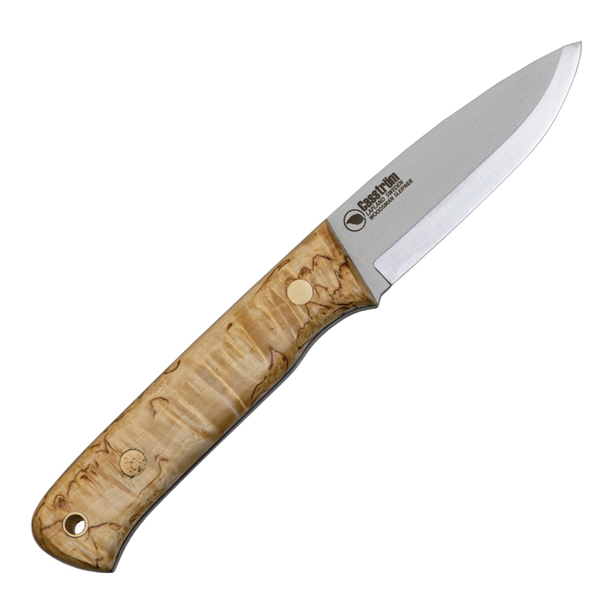 ■Casstrom【カストロム】■ 「ウッズマン」ブッシュクラフト【Sleipner】【スカンジ】【カーリーバーチ】Woodsman ■新品■ 北欧スウェーデン カストロム社　ブッシュクラフトナイフ「ウッズマン」 ●ドロップポイント・ブレード 　　スカンジグラインドド ●フルタング構造 　　頑丈なフルタング構造 ●カーリーバーチ・ウッドハンドル 　　ランヤード付き(付属しない場合もございます） ●レザーベルトシース付属 Made in Sweden 北欧ブランドのブッシュクラフトナイフです おすすめ！！ Made in Sweden ■商品■新品■ ■ブレード：約9cm（約4.1mm） ■全長：約20.6cm ■ブレードマテリアル：SLEIPNER ■ハンドルマテリアル：Curly birch ■シースマテリアル：Leather ■ウエイト：約133g ■Made in Sweden ■Casstrom【カストロム】■ 「ウッズマン」ブッシュクラフト【Sleipner】【スカンジ】【カーリーバーチ】Woodsman ■新品■ ■ ご購入前の注意点 ・製造時、輸送に伴う擦り傷、箱の凹み等ある場合がございます事、ご了承下さい。 ・写真、動画はサンプルとなります。 ・モニターの発色により実際と異なる場合があります。 【重要】この商品は当店実店舗でも販売しております。在庫数の更新は随時行っておりますが、お買い上げいただいた商品が、品切れになってしまうこともございます。 その場合、お客様には必ず連絡をさせていただきます。万が一入荷予定がない場合は、キャンセルさせていただく場合もございますことをあらかじめご了承ください。 刃物 防災 渓流 フィッシング 固定刃 シースナイフ サバイバル ハンティング ハンター 薪割り フェザー ポケットナイフ フォールディングナイフ 緊急時 コンパクト 軽量 収納 登山 野外活動北欧 スウェーデン カストロム社 ブッシュクラフトにも最適なナイフブランド。今世界中のブッシュクラフターやキャンパーから熱い注目を浴びているブランド