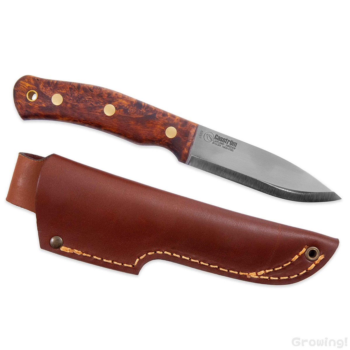 Casstrom カストロム No.10 SFK ブッシュクラフト 15N20 スカンジ カーリーバーチ Lars フルタング フィックスド アウトドアナイフ 固定刃 キャンプナイフ サバイバル ハンティング ハンター 薪割り フェザー フィッシング 防災 緊急時 正規品 本物保証