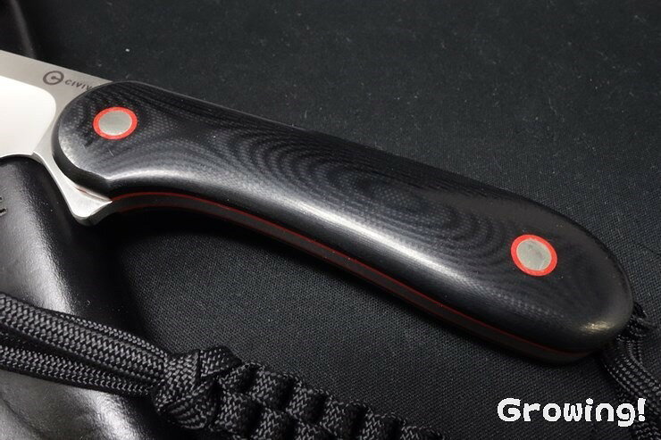 アウトドアナイフ専門グローイングのCIVIVI シビビ エレメンタム 10Cr15CoMoV G-10 Elementum フィックスド アウトドアナイフ 固定刃 キャンプナイフ ブッシュクラフト サバイバル ハンティング ハンター 薪割り フェザー フィッシング 防災 緊急時 正規品 本物保証｜アングル3