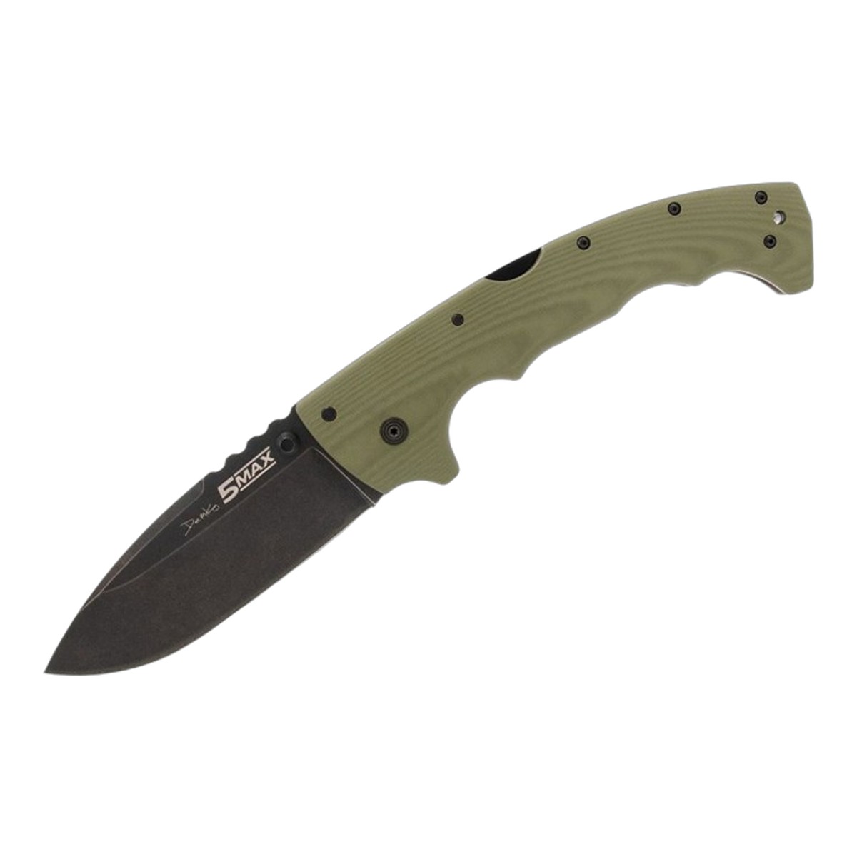 ■COLD STEEL【コールドスチール】■ 「5-MAX」 【CPM-S35VN】【G-10】折りたたみ ■新品■ コールドスチール社 4-MAXを大型にした「5-MAX」 ●ブラックストーンウォッシュ・ブレード 　　デュアルサムスタッド付き 　　　　簡単ブレードオープニング ●バックロック　トライ・アド・ロック 　　信頼性の高いバックロック機構 ●ダークグリーンG-10ハンドル 　　握りの良い深いグルーブデザイン ●ポケットクリップ付き 　　左右付け替え可能です ナイフデザイナー、アンドリュー・デムコとのコラボレーションにより誕生した5-MAX 強靭なフォールディングナイフ ■商品■CS-FL-50MAX■新品■ ■ブレード：約12.7cm(約4.8mm） ■オープン：約33.9cm ■クローズ：約18.5cm ■ブレードマテリアル：CPM-S35VN ■ハンドルマテリアル：G-10 ■ウエイト：約381g ■COLD STEEL【コールドスチール】■ 「5-MAX」 【CPM-S35VN】【G-10】折りたたみ ■新品■ ■COLD STEEL【コールドスチール】■ 実用性、耐久性、強度を重視して製品開発をしているのは社名からもうかがえる。同社の製品はタクテイカルのイメージがあるナイフが多いが、どのナイフもタフで切れ味抜群を信条とし、その実用性の高さからプロハンターやキャンパーに絶大な信頼を得ている。 ■ ご購入前の注意点 ・製造時、輸送に伴う擦り傷、箱の凹み等ある場合がございます事、ご了承下さい。 ・写真、動画はサンプルとなります。 ・モニターの発色により実際と異なる場合があります。 【重要】この商品は当店実店舗でも販売しております。在庫数の更新は随時行っておりますが、お買い上げいただいた商品が、品切れになってしまうこともございます。 その場合、お客様には必ず連絡をさせていただきます。万が一入荷予定がない場合は、キャンセルさせていただく場合もございますことをあらかじめご了承ください。 ブッシュクラフト キャンプナイフ 刃物 固定刃 シースナイフ サバイバル ハンティング ハンター 薪割り フェザー フォールディングナイフ フィールド 外あそびコールドスチール社 堅牢で質実剛健 無骨なナイフが多い タフなサバイバル ナイフブランド