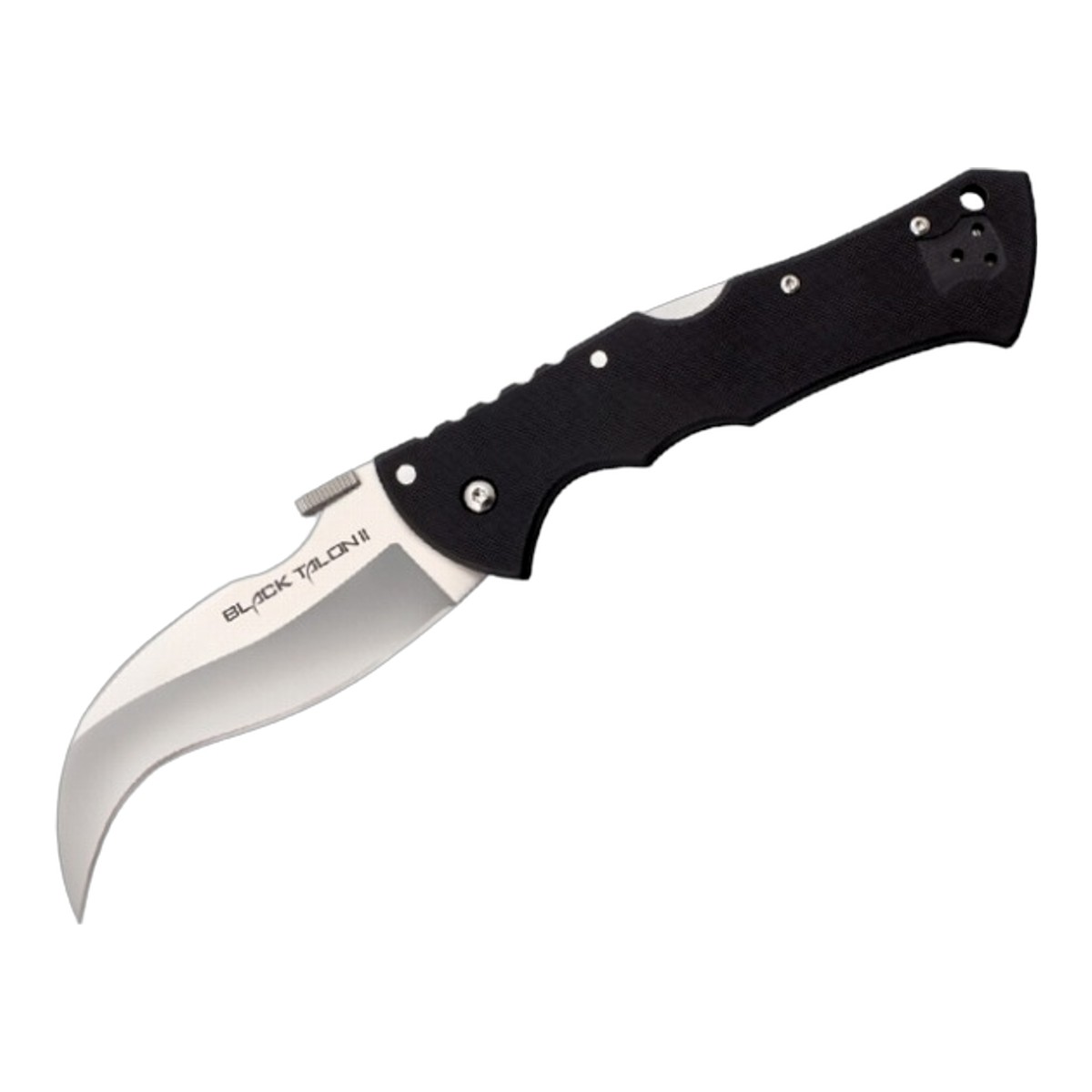 ■COLD STEEL【コールドスチール】■ ブラックタロン2 【S35VN】【直刃】【G-10】BLACK TALON II ■新品■ 以前　カスタムシリーズとしてリリースされていたブラックタロンが通常モデルとしてリリースされました 「ブラックタロン」シリーズ コールドスチール社長リーン・C・トンプソンと　カスタムナイフメーカー　アンドリュー・デムコ氏 コラボモデル ●カスタム・カーブド・ブレード 　　S35VN鋼 ●サムスタッド 　　サムスタッド付きで簡単ブレードオープン 　　ポケットから取り出すときに引っ掛けて素早いブレードオープンが可能です 　　　　（EMERSON社のWAVE機構と同様のアクションができます） ●Tri -Adロック 　　強靭なバックロック機構「Tri-Ad」搭載 ●G-10ハンドル 　　手に馴染むグルーブデザイン ●ポケットクリップ 　　左右付け替え可能 ■商品■新品■ ■ブレード：約10.7cm（約3.3mm） ■オープン：約24.4cm ■クローズ：約14.2cm ■ブレードマテリアル：American S35VN ■ハンドルマテリアル：G-10 ■ウエイト：約126g ■COLD STEEL【コールドスチール】■ ブラックタロン2 【S35VN】【直刃】【G-10】BLACK TALON II ■新品■ ■COLD STEEL【コールドスチール】■ 実用性、耐久性、強度を重視して製品開発をしているのは社名からもうかがえる。同社の製品はタクテイカルのイメージがあるナイフが多いが、どのナイフもタフで切れ味抜群を信条とし、その実用性の高さからプロハンターやキャンパーに絶大な信頼を得ている。 ■ ご購入前の注意点 ・製造時、輸送に伴う擦り傷、箱の凹み等ある場合がございます事、ご了承下さい。 ・写真、動画はサンプルとなります。 ・モニターの発色により実際と異なる場合があります。 【重要】この商品は当店実店舗でも販売しております。在庫数の更新は随時行っておりますが、お買い上げいただいた商品が、品切れになってしまうこともございます。 その場合、お客様には必ず連絡をさせていただきます。万が一入荷予定がない場合は、キャンセルさせていただく場合もございますことをあらかじめご了承ください。 ブッシュクラフト キャンプナイフ 刃物 固定刃 シースナイフ サバイバル ハンティング ハンター 薪割り フェザー フォールディングナイフ フィールド 外あそびコールドスチール社 堅牢で質実剛健 無骨なナイフが多い タフなサバイバル ナイフブランド