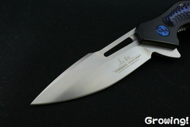 アウトドアナイフ専門グローイングのGil Hibben ギル・ヒブン ハリケーン 7cr17 フリッパー ブルーブラック マイカルタ Hurricane フォルダー アウトドアナイフ キャンプナイフ ブッシュクラフト フィールド 外あそび｜アングル2