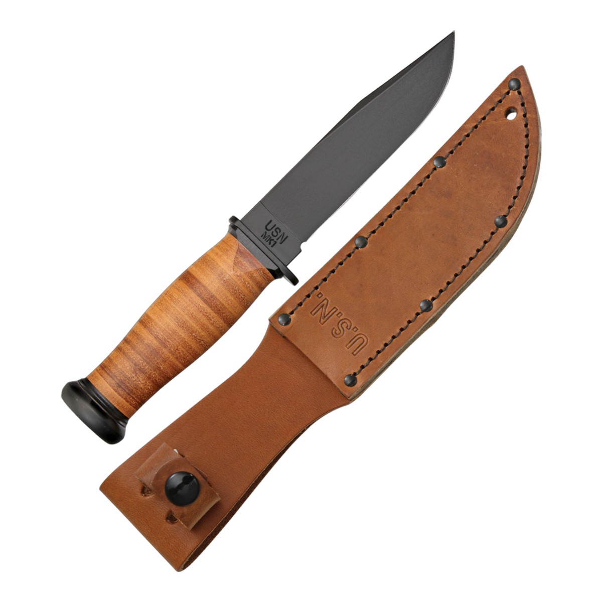 ■KA-BAR【ケー・バー】■ マーク1 サバイバルナイフ 【1095カーボン】【レザー】MARK I USA ■新品■ 取り回しの良いショートサイズ サバイバル「KA-BAR マーク1」 ●ブラックブレード 　　精悍なブラックの1095カーボンスチールのブレードは切れ味抜群 ●レザーワッシャーハンドル 　　濡れた手でもしっかりと握れる様になっております ●レザーベルトシース付属 Made in the USA アウトドアシーンで活躍する精悍なナイフです ■商品■2225■新品■ ■ブレード：約13cm（約4.2mm） ■全長：約24cm　 ■ブレードマテリアル：1095 Cro-Van ■ハンドルマテリアル：leather washer ■シースマテリアル：Leather Knife Made in USA ■KA-BAR【ケー・バー】■ マーク1 サバイバルナイフ 【1095カーボン】【レザー】MARK I USA ■新品■ ■KA-BAR【ケーバー】■ カーバー ケイバー■ 英国の有名なシェフィールド・カトラリー社に勤めていたナイフメーカーが少数人集まり，ニューイングランド州に小さな工場を建てたのがKA-BARのルーツ。それは，200年以上も前にさかのぼる。この伝統的な老舗メーカーは1800年代になると，ニューイングランド州からウェスターン・ニューヨークと北ペンシルベニアの辺りに拠点を移した。その時　38人で作った会社が今のKA-BAR社の歴史の始まりだ。イギリス発祥の会社はその伝統をアメリカに持ち込みハイクオリティーなナイフを作り続けている 「kill a bear」　熊ハンターが使用していたナイフに感謝し送られてきた手紙に荒々しくこう書いてありました　「k a bar」。会社はそれを商標「KA-BAR」として採用したのでした。第2次世界大戦時に海兵隊で使用され、その後　海軍、沿岸警備隊等の軍隊にも採用されました。非公式ながら朝鮮、ベトナム、イラクでも戦争でも使用されています ■ ご購入前の注意点 ・製造時、輸送に伴う擦り傷、箱の凹み等ある場合がございます事、ご了承下さい。 ・写真、動画はサンプルとなります。 ・モニターの発色により実際と異なる場合があります。 【重要】この商品は当店実店舗でも販売しております。在庫数の更新は随時行っておりますが、お買い上げいただいた商品が、品切れになってしまうこともございます。 その場合、お客様には必ず連絡をさせていただきます。万が一入荷予定がない場合は、キャンセルさせていただく場合もございますことをあらかじめご了承ください。