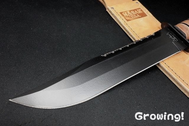 アウトドアナイフ専門グローイングのKA-BAR ケー・バー ビッグブラザーファイティング 1095カーボン レザーワッシャー サバイバル フィックスド アウトドア アメリカ製 アウトドアナイフ 刃物 キャンプ ハンティング ハンター 狩猟 フィッシング シースナイフ ハンティング キャンプナイフ ブッシュクラフト｜アングル2