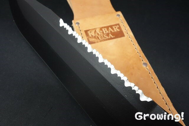 アウトドアナイフ専門グローイングのKA-BAR ケー・バー ビッグブラザーファイティング 1095カーボン レザーワッシャー サバイバル フィックスド アウトドア アメリカ製 アウトドアナイフ 刃物 キャンプ ハンティング ハンター 狩猟 フィッシング シースナイフ ハンティング キャンプナイフ ブッシュクラフト｜アングル3