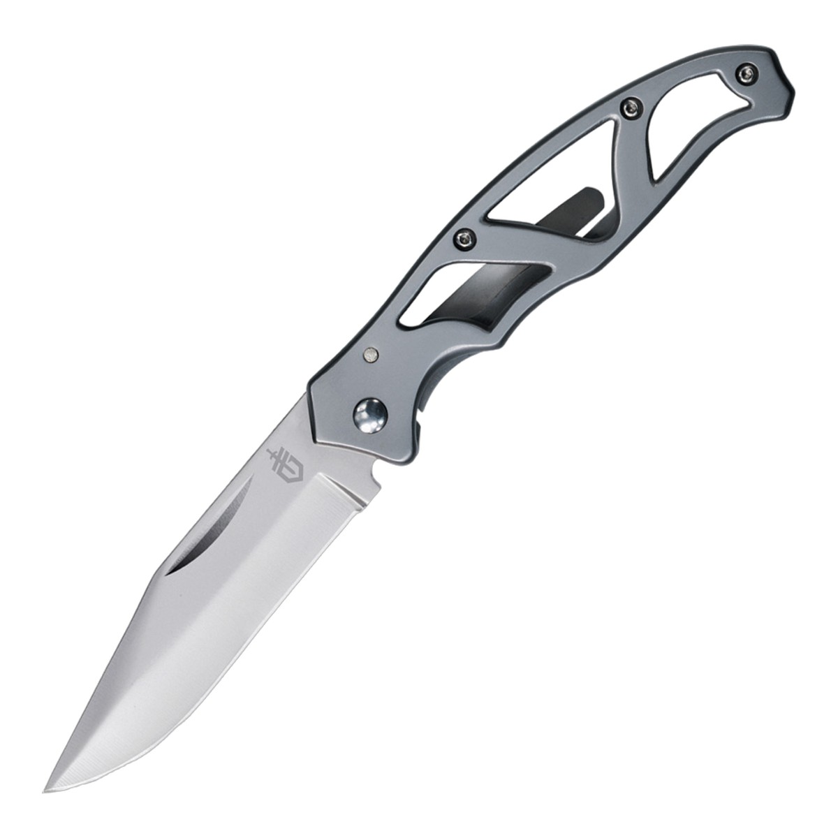 ■GERBER【ガーバー】■ ミニ パラフレーム【シルバー】【クリップ】【直刃】スケルトンナイフ MINI PARAFRAME ■新品■ ガーバー社　人気のスケルトンフォールディングナイフ「パラフレーム」シリーズ ●シルバー・クリップポイント・ブレード 　　ネイルマーク入り ●スケルトンハンドル 　　軽量化だけでなくメンテナンスも容易になっております ●フレームロック ●ポケットクリップ付 アウトドアからオフィスの机上まで使用できるデザイン　フォルダー「パラフレーム」 ■商品■新品■ ■ブレード：約5.5cm(約2.3mm） ■オープン：約13.3cm ■クローズ：約7.7cm ■ブレードマテリアル：7Cr17MoV stainless tanto blade ■ウエイト：約38g ■GERBER【ガーバー】■ ミニ パラフレーム【シルバー】【クリップ】【直刃】スケルトンナイフ MINI PARAFRAME ■新品■ *製品チェックでブリスターパックを開梱している場合もございます ■GERBER【ガーバー】 ■ GERBER【ガーバー】社は1939年にオレゴン州で創業した、世界でもっとも有名なマスプロ・ナイフ・メーカーである。ケルトの有名な伝説に出てくる岩に突き刺さった刃剣がトレードマークだ。切れ味と刃持ちのよさを信条とする同社のポリシーはその優れたナイフだけでなく、 アル・マー や カーショウ といった優れたナイフ関係者も生み出している。 ■ ご購入前の注意点 ・製造時、輸送に伴う擦り傷、箱の凹み等ある場合がございます事、ご了承下さい。 ・写真、動画はサンプルとなります。 ・モニターの発色により実際と異なる場合があります。 【重要】この商品は当店実店舗でも販売しております。在庫数の更新は随時行っておりますが、お買い上げいただいた商品が、品切れになってしまうこともございます。 その場合、お客様には必ず連絡をさせていただきます。万が一入荷予定がない場合は、キャンセルさせていただく場合もございますことをあらかじめご了承ください。 ブッシュクラフト キャンプナイフ アウトドアナイフ 刃物 固定刃 シースナイフ サバイバル ハンティング ハンター 薪割り フェザー フォールディングナイフ アウトドア フィールド 外あそびアメリカ伝統ブランド ガーバー社 昨今はアメリカ製に回帰。コンバットモデルからキャンプなどにも最適なアウトドア ナイフ モデル多数