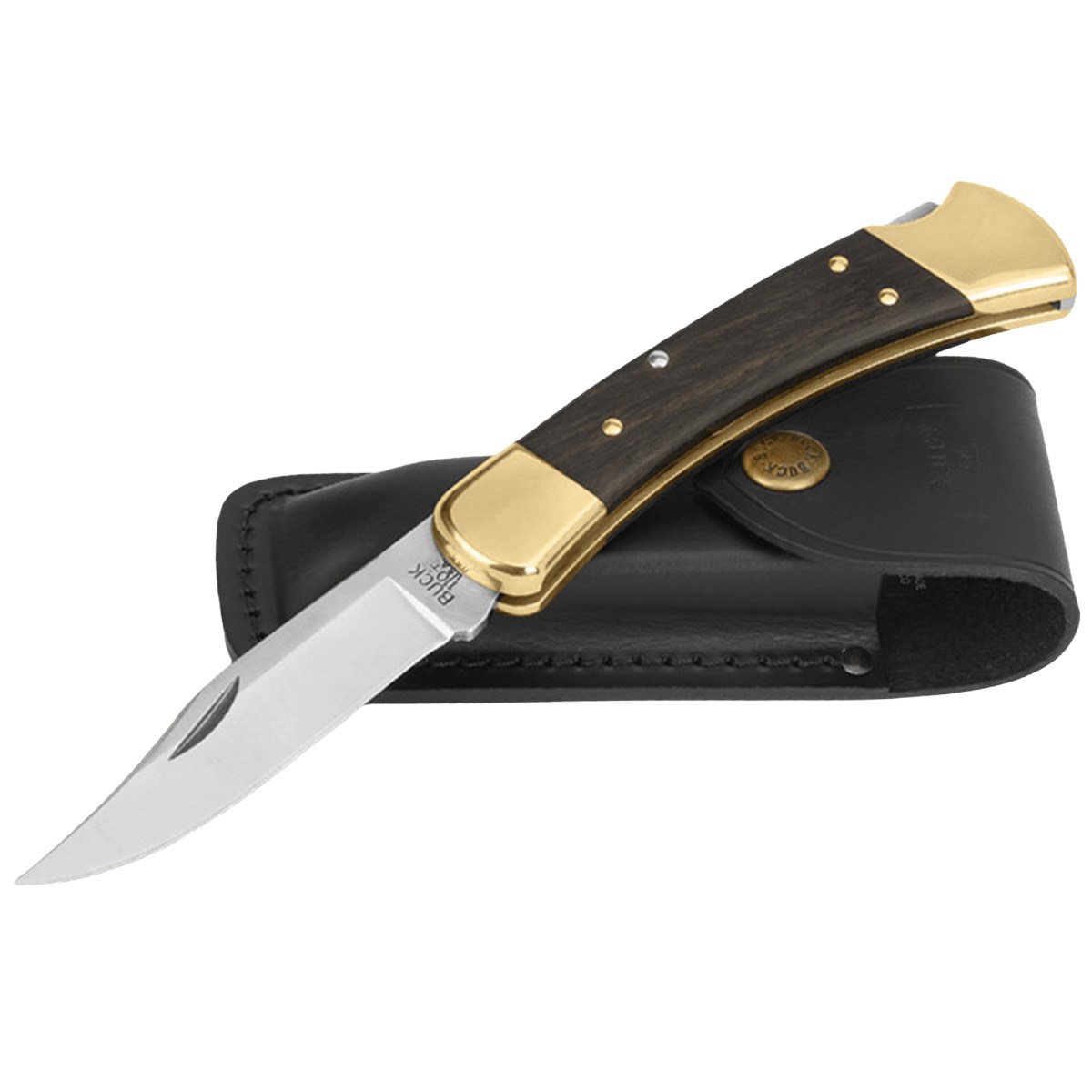 BUCK バック ナイフ #110 フォールディングハンター 420HC エボニー レザー 110BRS 伝統モデル 折りたたみ アメリカ製 アウトドアナイフ 定番モデル フォールディング