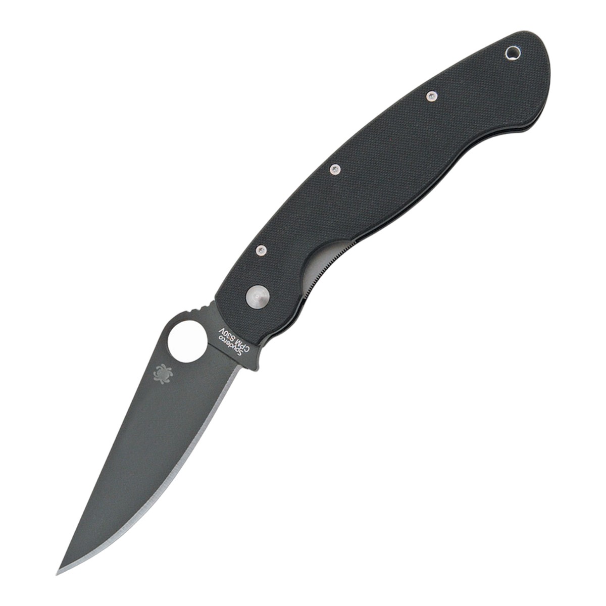 ■Spyderco【スパイダルコ】■ ミリタリー ブラック 【CPM-S30V】【G-10】MILITARY C36GPBK 折りたたみ ■新品■ 人気モデル「ミリタリー MILITARY」 ●ドロップポイント・ブレード 　　刃持ちの良い高級鋼材CPM-S30Vを使用 ●サムホール 　　スパイダルコ ラウンドホール（サムホール）でワンハンドでのブレードオープンが容易 ●ライナーロック ●ブラックG-10・ハンドル 　　ランヤードホール付き ●ポケットクリップ Made in the USA スパイダルコのセイブ＆サーブ（救助と奉仕）製品の試金石として、ミリタリーモデルが登場した。 「もし自分の息子が戦争に借り出されたときどんなナイフを持たせるか？」と聞かれたら、勿論、過酷な状況において自分の命を守る頑丈さと、高度なパフォーマンスを持つナイフだと答えるであろう。戦場では敵に目立つナイフであってはいけない。「ミリー」は修正クリップポイントブレードでボディコート艶消しブラックコーティングが施されている 鋼材はナイフの命であるので、カーボン含有量がほとんど2％に近いCPM-S30Vを使用。刃持ちの良さ、錆びにくさでは定評がある鋼材だ。また、14mmのブレードホールがレイザー機で切り取られている。素早くナイフを開くことができるし、手袋をした手でも操作が簡単だ。ブレードホールの上部には滑り止めが施されているので、鋭い刃を持つナイフを安全にコントロールできる。 ハンドルはG-10側板にライナーロックバネが埋め込まれている。これにより、ナイフ全体が薄くできるし、ロックの強度も増す。側板と側板の間にスペーサーを入れることにより、ハンドル全体が上から見ると空洞になり、ナイフの構造が楽しめるほか、掃除も便利。ハンドルは先端に向かって少し張り出していて、そこにフィンガーチョイルやバットエンドが設けられている。これにより、ナイフに力を入れて使っている間に手からハンドルが前後に滑り抜けるのを防ぐ。 湾曲をつけたブラッククリップは右手用。ポケットに入れたとき刃先が下向きに納まることになる Made in the USA ■商品■C36GPBK■新品■ ■ブレード：約10cm（約4mm） ■オープン：約24cm ■クローズ：約14cm ■ブレードマテリアル：CPM-30V ■ハンドルマテリアル：G-10 ■ウエイト：約104g ■Made in the USA ■Spyderco【スパイダルコ】■ ミリタリー ブラック 【CPM-S30V】【G-10】MILITARY C36GPBK 折りたたみ ■新品■ ■Spyderco【スパイダルコ】■ スパイダルコ社は、約20年前にコロラド州デンバーに設立。スパイダルコ社を一躍有名にしたクリピット・ナイフは、社長サール・グレツサーの画期的なアイデアによって誕生しました。アイデアマンの彼は数々のアイデアを製品に反映させています。サムホールと呼ばれるブレードに穴を開けた新円のデザインは、同社がパテントを取得しており、ワンハンドでのブレードのオープンクローズもスタッドを取り付けたタイプと違ってかさばらなくスマートに行えます。同社は波刃の製造技術が大変優れていることでも知られています。比較的新しいメーカーですがデザイン、品質ともに高く、精力的にラインナップを増やして続けています。 1991年、スウェーデンのエベレスト登頂隊とアメリカのエベレスト登頂隊が, ともにスパイダルコナイフを採用した話は有名。余談ですが波刃でもきれいにリンゴが剥けます！ 現在ヤフーオークション等でスパイダルコブランドコピー商品が数多く出回っております 当店では正規品保障 ■ ご購入前の注意点 ・製造時、輸送に伴う擦り傷、箱の凹み等ある場合がございます事、ご了承下さい。 ・写真、動画はサンプルとなります。 ・モニターの発色により実際と異なる場合があります。 【重要】この商品は当店実店舗でも販売しております。在庫数の更新は随時行っておりますが、お買い上げいただいた商品が、品切れになってしまうこともございます。 その場合、お客様には必ず連絡をさせていただきます。万が一入荷予定がない場合は、キャンセルさせていただく場合もございますことをあらかじめご了承ください。