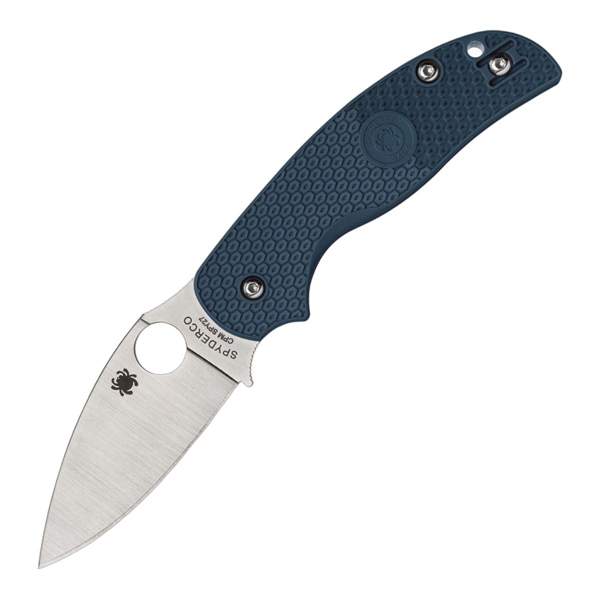 ■Spyderco【スパイダルコ】■ セージ5 【CPM-SPY27】【コンプレッションロック】【FRN】SAGE 5 C123PCBL 折りたたみ ■新品■ スパイダルコ　定番フォルダー「セージ」シリーズ ●大型ドロップポイントブレード 　　使い勝手の良いドロップポイントブレード 　　刃持ちの良い高級鋼材CPM SPY27ブレード採用 ●大型サムホール 　　スパイダルコのトレードマーク　サムホール付きでワンハンドでの簡単ブレードオープン ●コンプレッションロック 　　特許取得のスパイダルコ　コンプレッションロック機構 ●FRNハンドル 　　軽量で堅牢ななFRNに滑り止めデザインを施してあります ●ポケットクリップ付き 　　持ち運びに便利なポケットクリップ付き 　　左右　付け替え可能 お勧めのグッド フォルダー セージ5ライトウェイトの射出成形スケールは、重量を軽減すると同時に、双方向テクスチャパターンによる優れたグリップ力を提供します Crucible® Industriesとの密接な協力のもと開発された独自のSPY27鋼で作られたブレードを採用し、さらなる進化を遂げています ■商品■C123PCBL■新品■ ■ブレード：約7.6cm（約3mm） ■オープン：約18cm ■クローズ：約10.7cm ■ブレードマテリアル：CPM SPY27 ■ハンドルマテリアル：FRN ■ウエイト：約82g ■Spyderco【スパイダルコ】■ セージ5 【CPM-SPY27】【コンプレッションロック】【FRN】SAGE 5 C123PCBL 折りたたみ ■新品■ ■Spyderco【スパイダルコ】■ スパイダルコ社は、約20年前にコロラド州デンバーに設立。スパイダルコ社を一躍有名にしたクリピット・ナイフは、社長サール・グレツサーの画期的なアイデアによって誕生しました。アイデアマンの彼は数々のアイデアを製品に反映させています。サムホールと呼ばれるブレードに穴を開けた新円のデザインは、同社がパテントを取得しており、ワンハンドでのブレードのオープンクローズもスタッドを取り付けたタイプと違ってかさばらなくスマートに行えます。同社は波刃の製造技術が大変優れていることでも知られています。比較的新しいメーカーですがデザイン、品質ともに高く、精力的にラインナップを増やして続けています。 1991年、スウェーデンのエベレスト登頂隊とアメリカのエベレスト登頂隊が, ともにスパイダルコナイフを採用した話は有名。余談ですが波刃でもきれいにリンゴが剥けます！ 現在ヤフーオークション等でスパイダルコブランドコピー商品が数多く出回っております 当店では正規品保障 ■ ご購入前の注意点 ・製造時、輸送に伴う擦り傷、箱の凹み等ある場合がございます事、ご了承下さい。 ・写真、動画はサンプルとなります。 ・モニターの発色により実際と異なる場合があります。 【重要】この商品は当店実店舗でも販売しております。在庫数の更新は随時行っておりますが、お買い上げいただいた商品が、品切れになってしまうこともございます。 その場合、お客様には必ず連絡をさせていただきます。万が一入荷予定がない場合は、キャンセルさせていただく場合もございますことをあらかじめご了承ください。