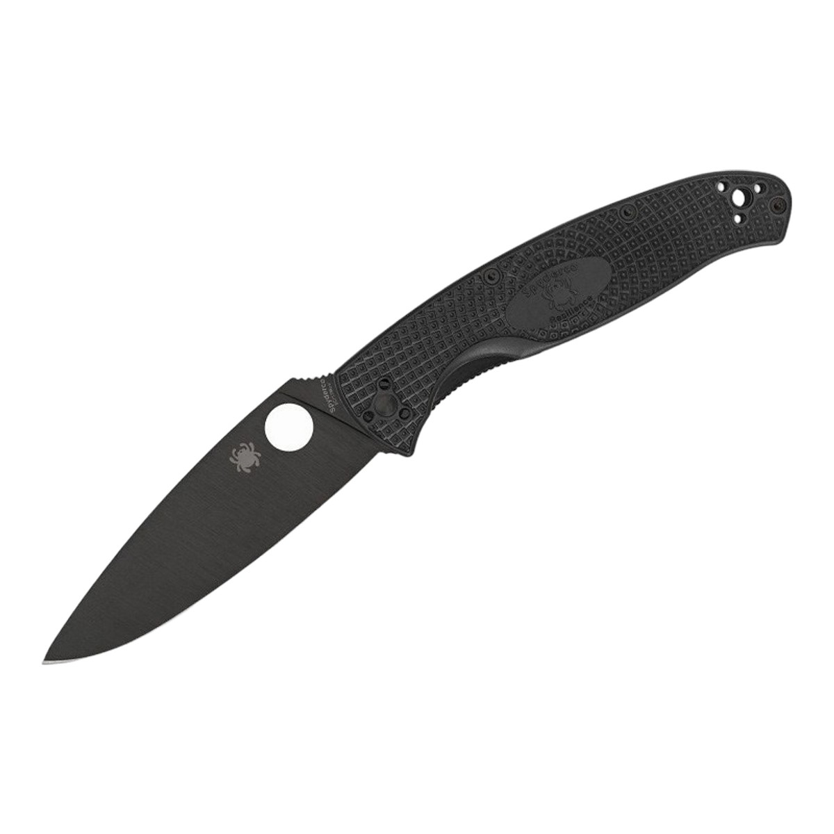 ■Spyderco【スパイダルコ】■ レジリエンス ブラック 【8Cr13MoV】【FRN】Resilience C142PBBK 折りたたみ ■新品■ スパイダルコ テネイシャスの大型モデル「レジリエンス」シリーズ ●大型ブラック ドロップポイントブレード ●サムホール 　　スパイダルコ社ご自慢のサムホール付きでワンハンドでのブレードオープンクローズが容易 ●ライナーロック ●FRNハンドル 　　耐久性も高く軽量なFRNハンドル ●ポケットクリップ付き 　　左右上下 4箇所での付け替え可能 お勧めのEDCフォルダーです ■商品■C142PPBK■新品■ ■ブレード：約10.8cm（約3.1mm） ■オープン：約24cm ■クローズ：約13.3cm ■ブレードマテリアル：8Cr13MoV stainless ■ハンドルマテリアル：FRN ■ウエイト：約127g ■Spyderco【スパイダルコ】■ レジリエンス ブラック 【8Cr13MoV】【FRN】Resilience C142PBBK 折りたたみ ■新品■ ■Spyderco【スパイダルコ】■ スパイダルコ社は、約20年前にコロラド州デンバーに設立。スパイダルコ社を一躍有名にしたクリピット・ナイフは、社長サール・グレツサーの画期的なアイデアによって誕生しました。アイデアマンの彼は数々のアイデアを製品に反映させています。サムホールと呼ばれるブレードに穴を開けた新円のデザインは、同社がパテントを取得しており、ワンハンドでのブレードのオープンクローズもスタッドを取り付けたタイプと違ってかさばらなくスマートに行えます。同社は波刃の製造技術が大変優れていることでも知られています。比較的新しいメーカーですがデザイン、品質ともに高く、精力的にラインナップを増やして続けています。 1991年、スウェーデンのエベレスト登頂隊とアメリカのエベレスト登頂隊が, ともにスパイダルコナイフを採用した話は有名。余談ですが波刃でもきれいにリンゴが剥けます！ 現在ヤフーオークション等でスパイダルコブランドコピー商品が数多く出回っております 当店では正規品保障 ■ ご購入前の注意点 ・製造時、輸送に伴う擦り傷、箱の凹み等ある場合がございます事、ご了承下さい。 ・写真、動画はサンプルとなります。 ・モニターの発色により実際と異なる場合があります。 【重要】この商品は当店実店舗でも販売しております。在庫数の更新は随時行っておりますが、お買い上げいただいた商品が、品切れになってしまうこともございます。 その場合、お客様には必ず連絡をさせていただきます。万が一入荷予定がない場合は、キャンセルさせていただく場合もございますことをあらかじめご了承ください。