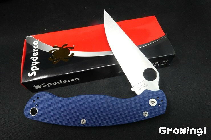 アウトドアナイフ専門グローイングのSpyderco スパイダルコ ミリタリー2 CPM-SPY27 コンプレッション コバルトブルーG-10 MILITARY 2 C36GPCBL2 折りたたみ アメリカ製 アウトドアナイフ 刃物 キャンプ ハンティング ハンター 狩猟 フィッシング キャンプナイフ ポケット フォルダー フォールディングナイフ｜アングル3