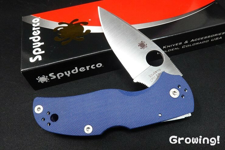 アウトドアナイフ専門グローイングのSpyderco スパイダルコ ネイティブ5 CPM-SPY27 G-10 C41GPCBL5 Native5 折りたたみ アメリカ製 アウトドアナイフ 刃物 キャンプ ハンティング ハンター 狩猟 フィッシング キャンプナイフ ポケット フォルダー フォールディングナイフ 収納｜アングル3