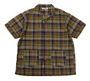 TROPHY CLOTHING -HAVANA S/S SHIRT- Navy×Brown size 14,15,16,17