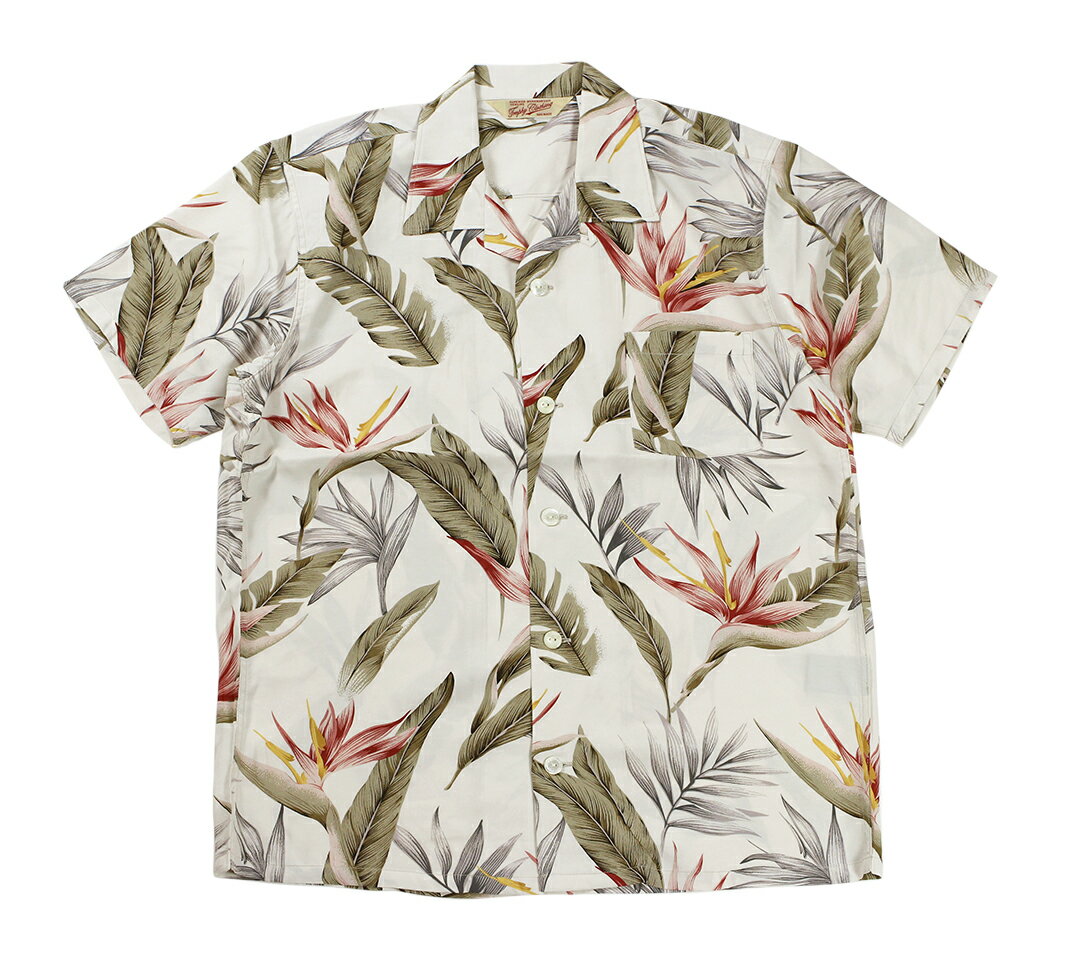 TROPHY CLOTHING [-DUKE HAWAIIAN S/S SHIRT- WHITE size.14,15,16,17]