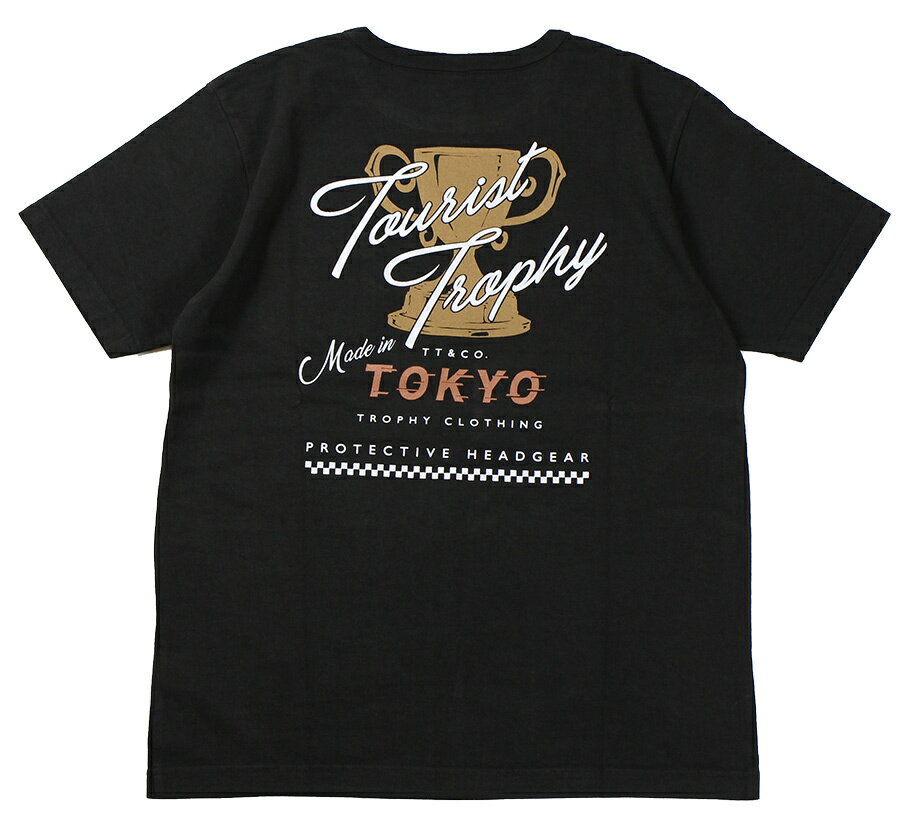 TROPHY CLOTHING -Tourist Trophy OD Pocket Tee- Black size.36,38,40,42