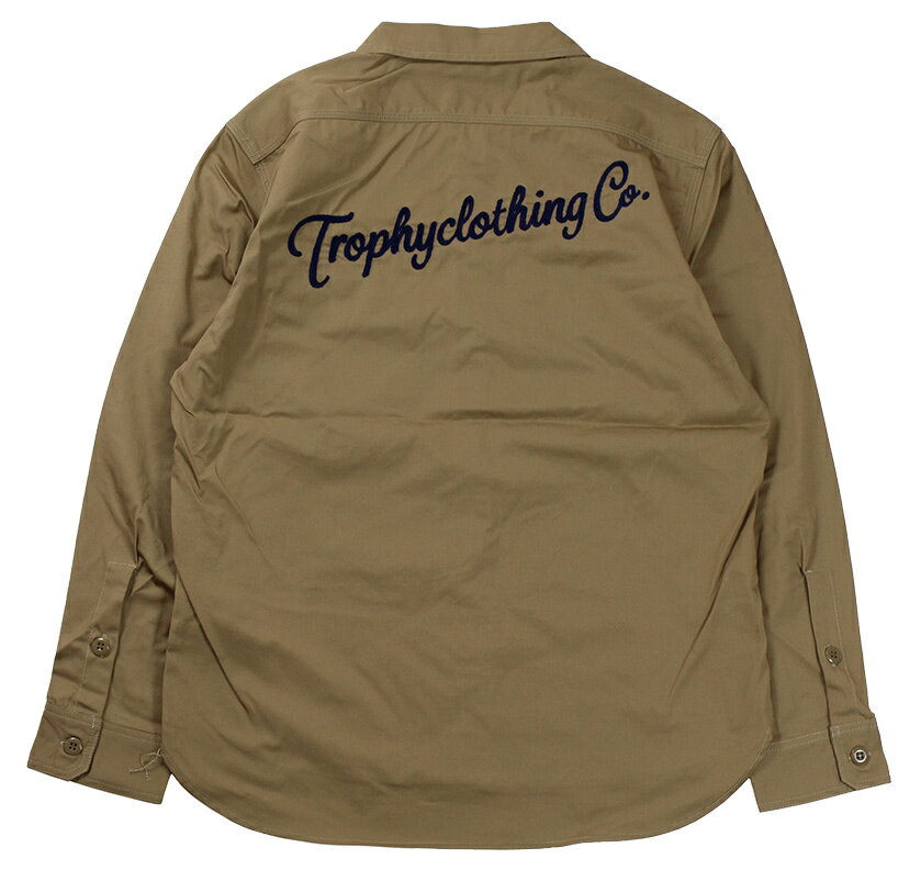 TROPHY CLOTHING [-Gas Worker Shirt- Beige size.14,15,16,17]