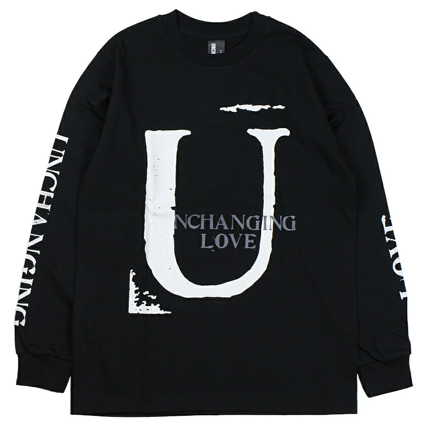 UNCHANGING LOVE [-LS BIG U TEE SHIRT- IVORY×BLACK BODY size.S,M,L,XL]